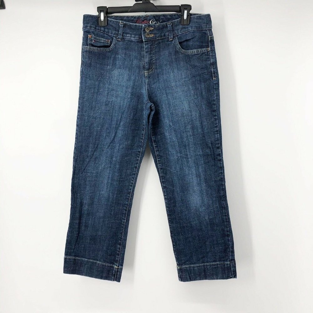 Tommy Hilfiger 10 Distressed Hope Crop Capri Jeans - Picture 1 of 7